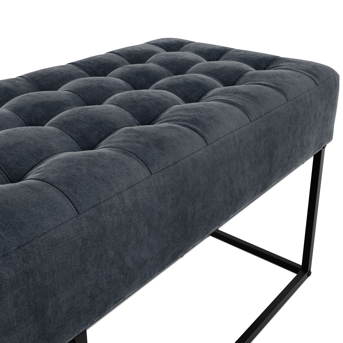 Boden Steel Grey Chenille Bench